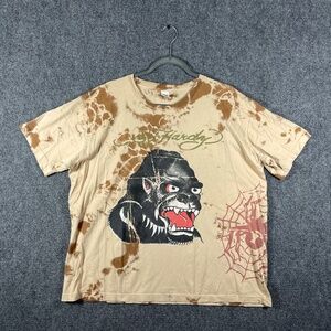 Vintage Y2K Gorilla Tie Dye Brown T-shirt Mens Size 2XL #1945